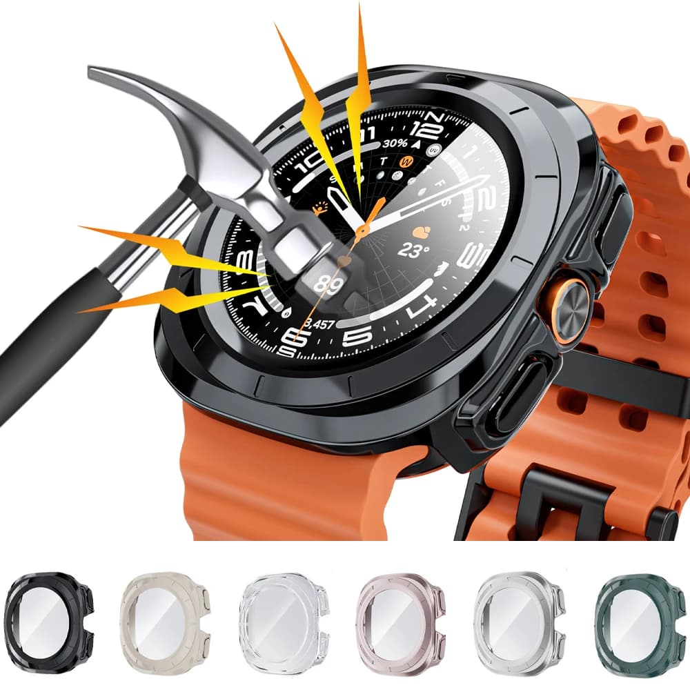 Custodia per Samsung Galaxy Watch Ultra 47mm accessori Proteggi schermo in vetro temperato Paraurti rigido per PC Galaxy Watch 7 8 ultra Cover