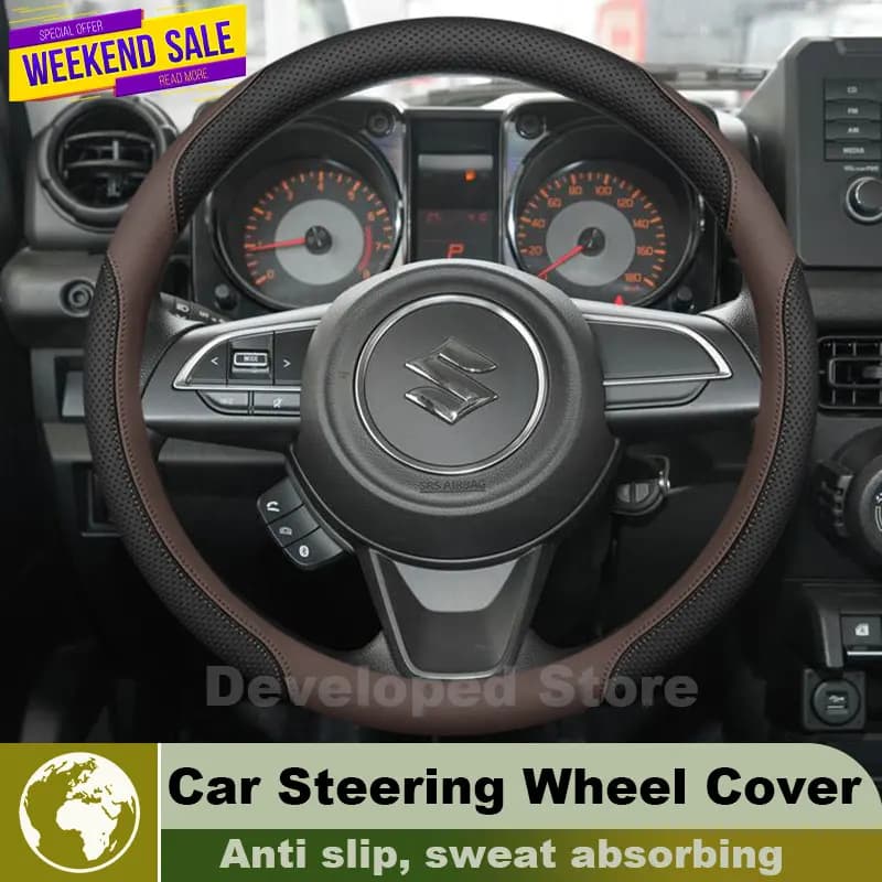 Leather Car Steering Wheel Cover For Suzuki Jimny JB64 JB74 Nomade JC74 2019-2026 Auto Interior Suzuki jimny Accessories 2026
