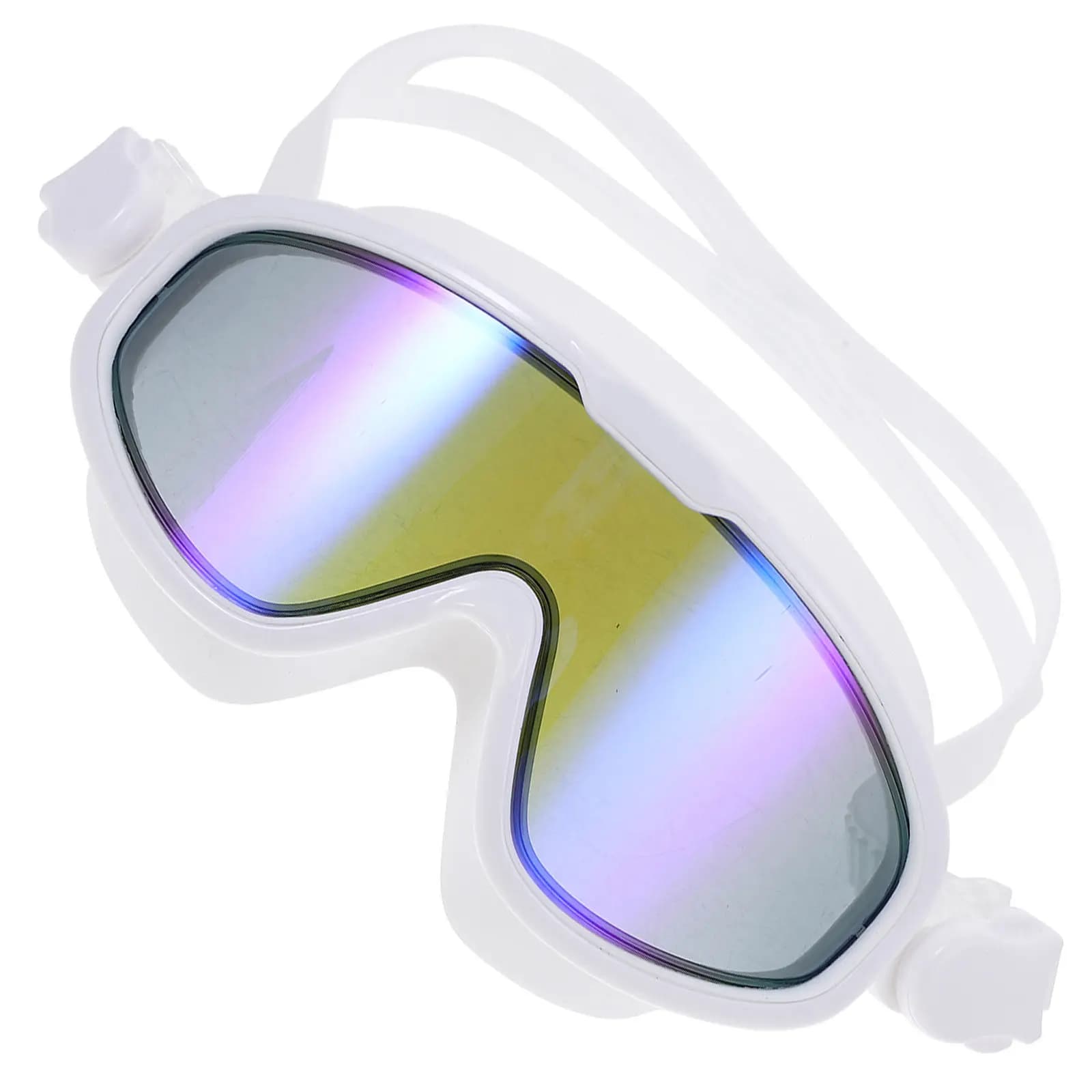 Occhialini da Nuoto Impermeabili Antiappannamento Bianchi Ergonomici con Guarnizione in Silicone Spesso e Chiusura a Scatto, Facili da Indossare, Protezione per gli Occhi per Immersioni