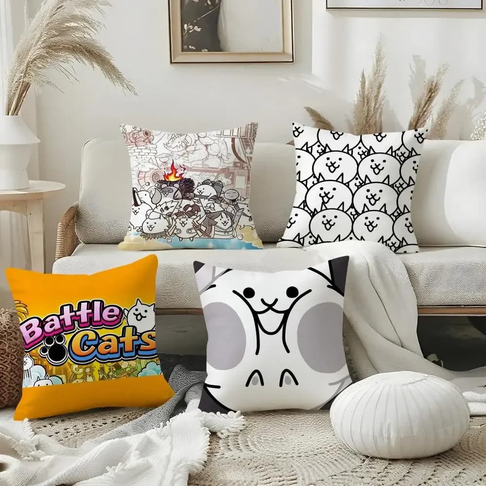 The B-battle Cats Anime Pillow Case Pillow Case Plush Fabric Soft Double Sided Print Home Sofa High Quality Cushion