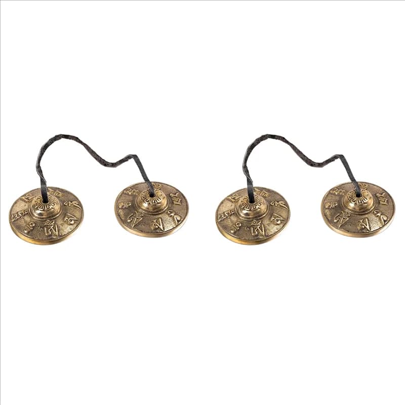 ABHT-2X Tibetan Tingsha Cymbals Meditation Bells 6.5 Cm Meditation Chime Bells,Meditation Yoga Bell For Percussion Instrument