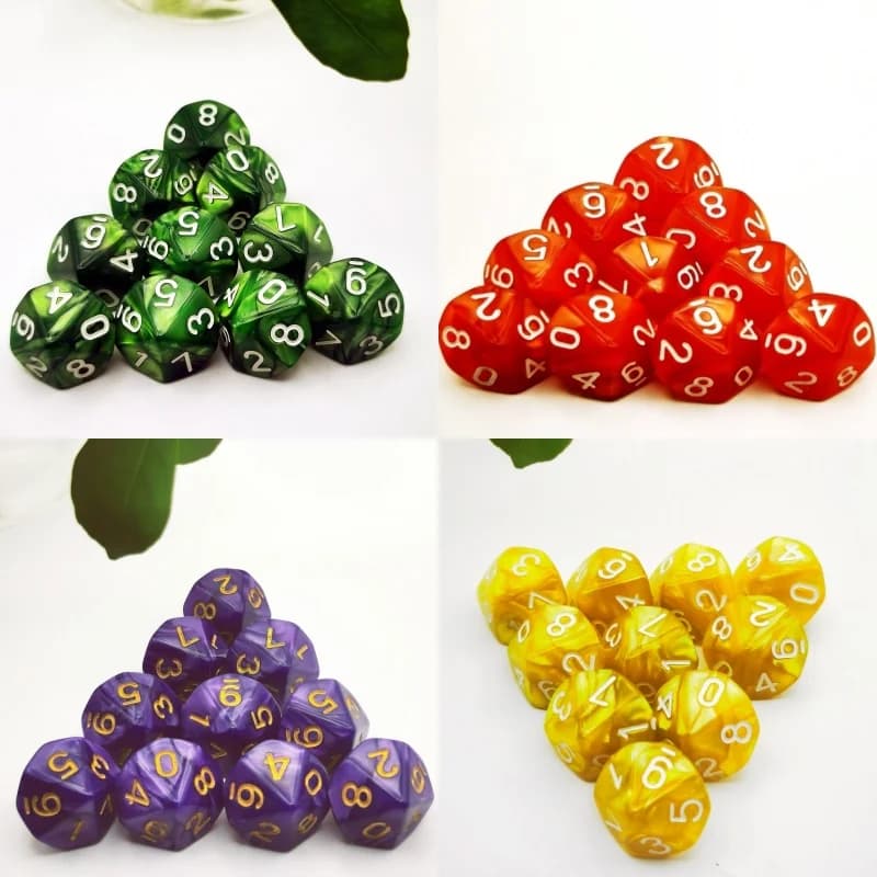 D10 DND N. 0-9 punti 10 dadi poliedrici set per Dungeons and Dragons Rpg Mtg giochi di ruolo da tavolo con custodia per dadi