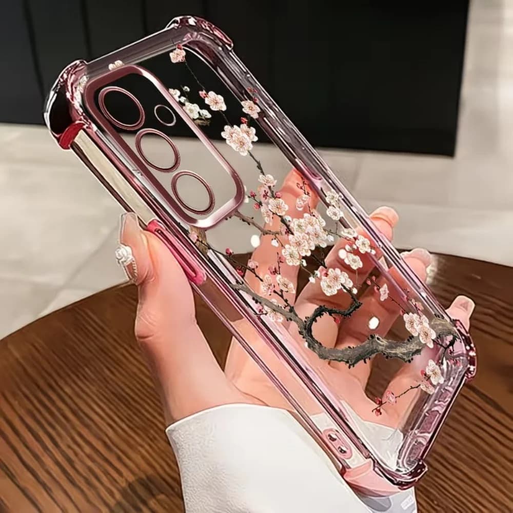 Four Corner Anti Drop Phone case TPU Classic Plum Blossom For Samsung Galaxy S26 S25 S24 S23 S22 S21 Ultra Plus Edge FE Cover