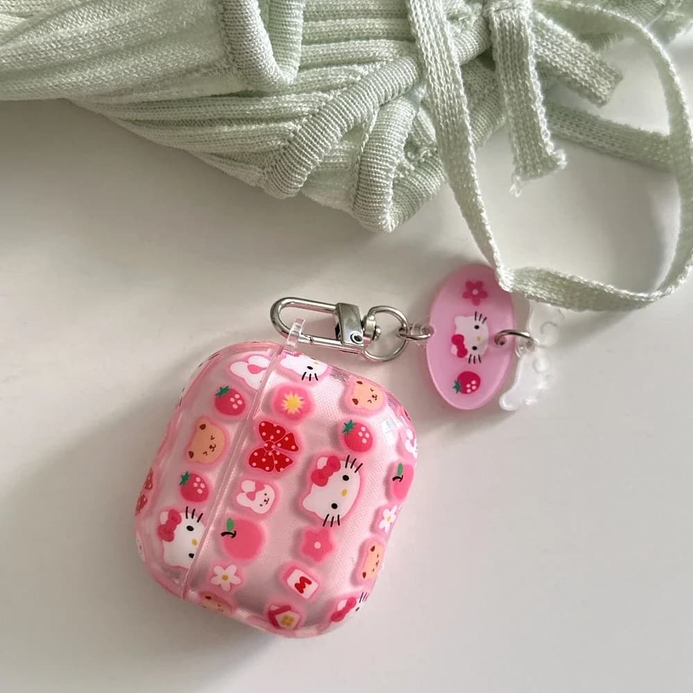 Sanrio Hello Kitty Earphone Case for Airpods 4 1 2 3 Pro 2 3 Wireless Bluetooth Headset Protective case with pendant