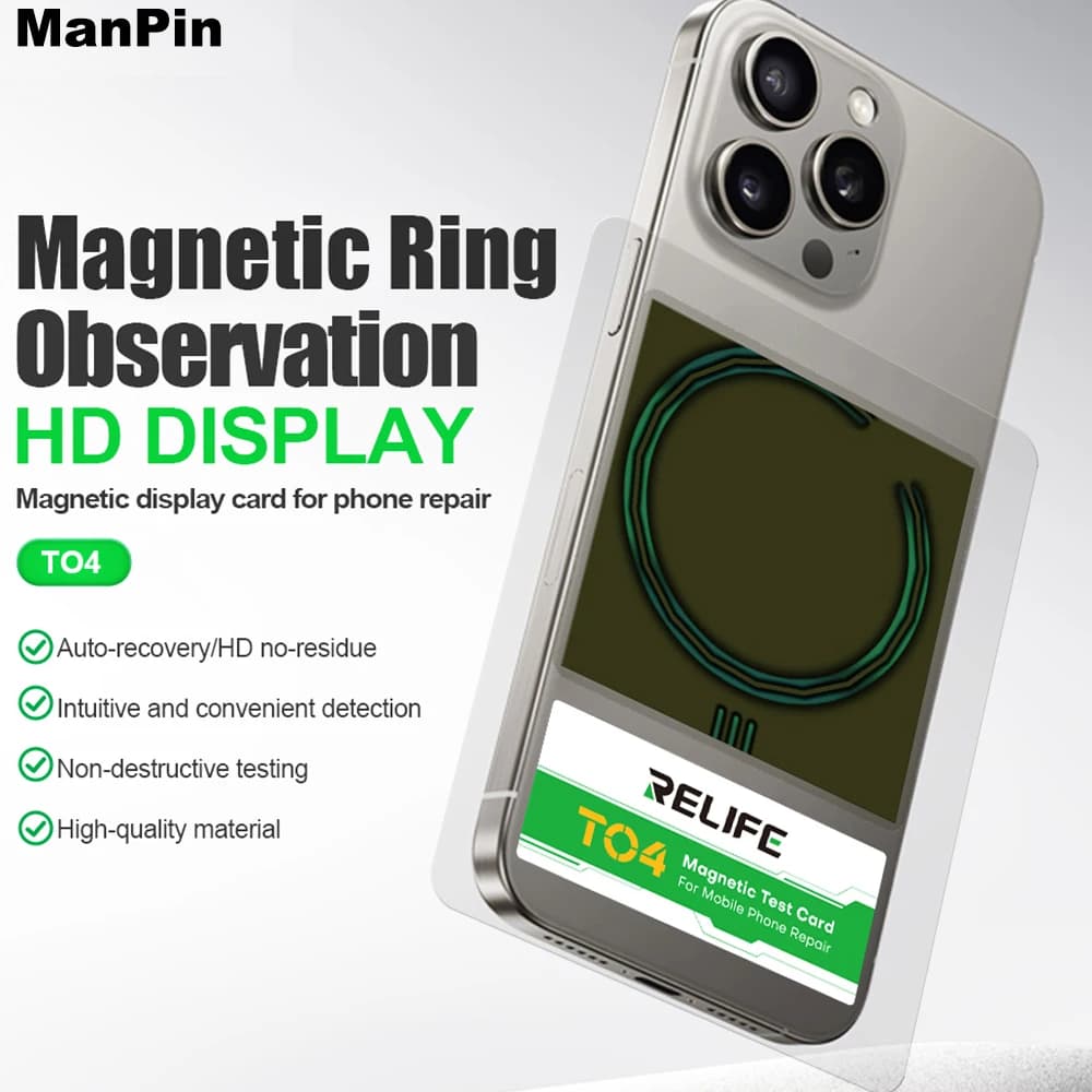 Scheda di test magnetica TO4 per caricabatterie wireless iPhone Rilevamento palo magnetico Scheda di osservazione ad anello magnetico Riparazione di telefoni cellulari