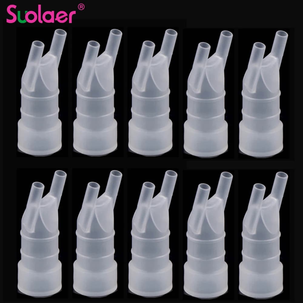 Bocchino in plastica per uso alimentare/tubo per bocca Set di inalatori per naso Accessori per inalazione nebulizzatore compressore domestico universale