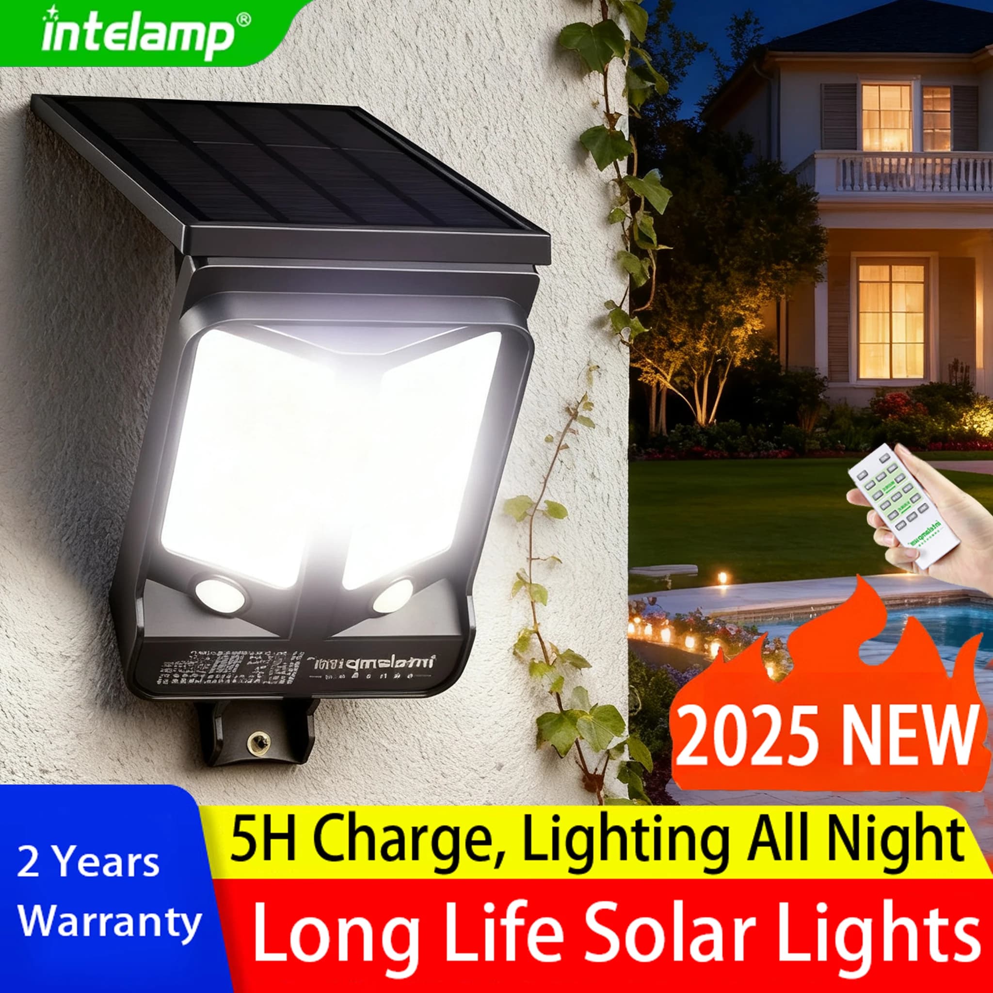 Solar Lights Outdoor with 3 Modes Motion Sensor Super Bright Wall Lamp IP65 Waterproof Street Light for Garden Yard Path Garage