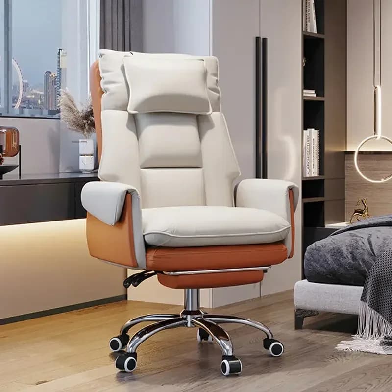 Sedia da Ufficio con Poggiapiedi, Comoda e Girevole, per Cucina, Gaming, Relax, con Ruote, Stile Anime e PC