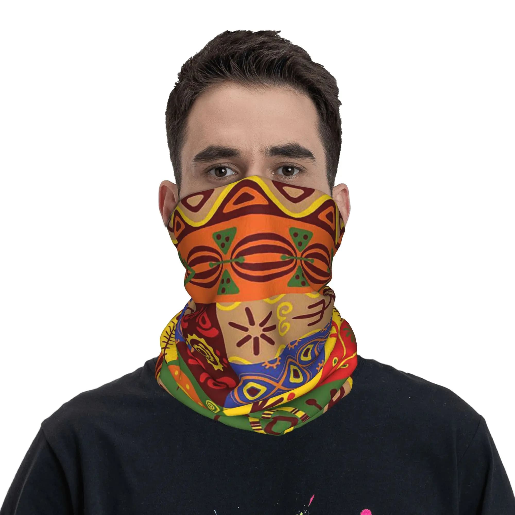 Bandana con Stampe Tribali Originale, Scaldacollo Stampato, Sciarpa Magica, Maschera Facciale per Uomo Donna Adulto Antivento
