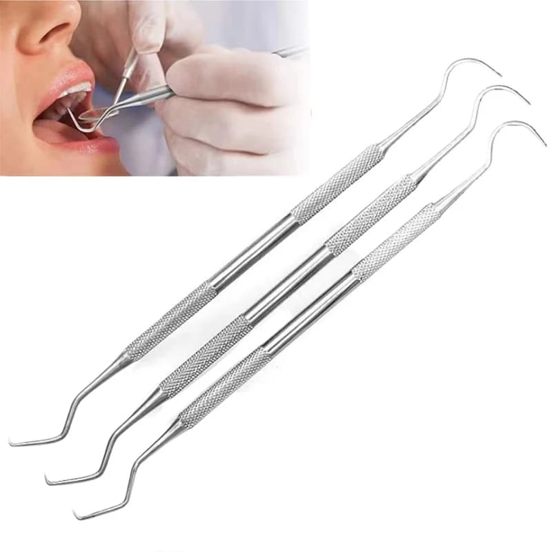 Sonda Esplorativa Parodontale in Acciaio Inossidabile per Dentisti, Strumento per Pulizia e Igiene Dentale, Gancio per Endodonzia