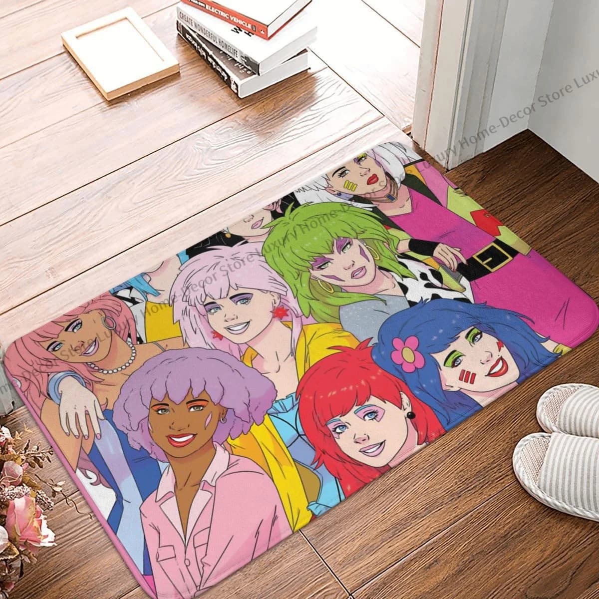 Jem e gli ologrammi zerbino antiscivolo K-Jem ragazze e Pizzazz tappetino da cucina da bagno per ragazze tappeto da esterno decorazione per interni