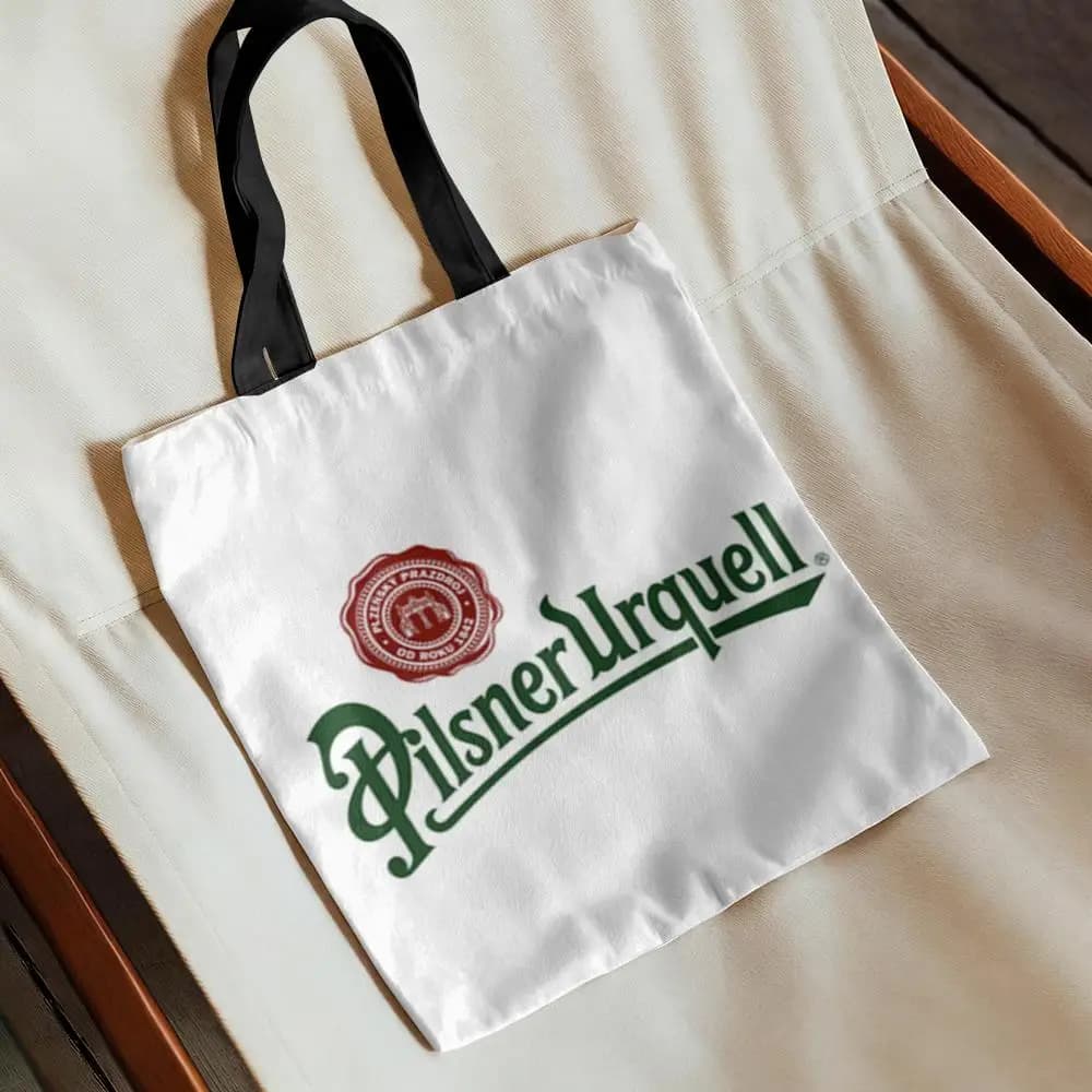 P-Pilsner U-Urquell Storage Bags Canvas Double-Sided Print Handbag Daily Lightweight Shopping Tote Bag Eco-Friendly