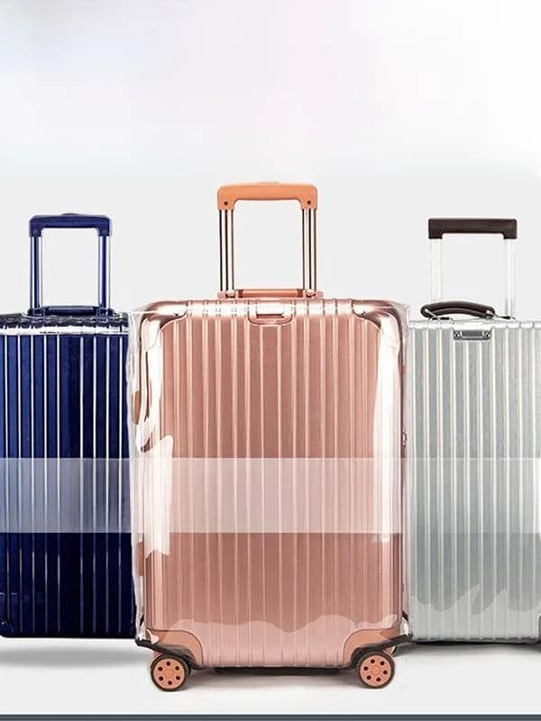 Thickened Transparent Waterproof Travel Luggage Protection Cover Dustproof Suitcase Cover for Check-In Baggage with Puller