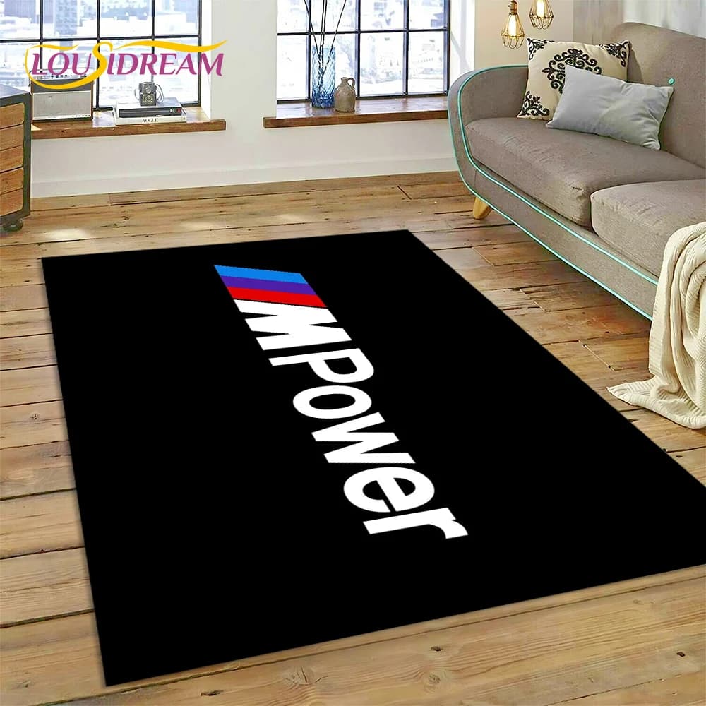 3D Car Cap with Logo Car Racing HD B-BMW, for Bedroom, Living Room, Sofa Decoration, Kids Games Big Mat