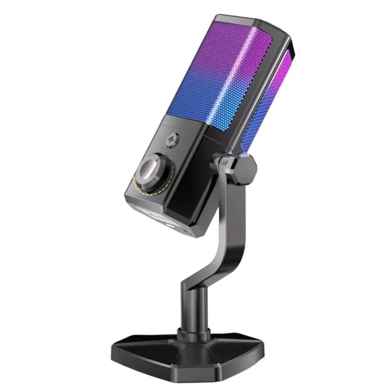 ABZW Table Microphone with Noise Cancellation, RGB for Gaming, Esports, Streaming, USB, Computer, Voice and Karaoke