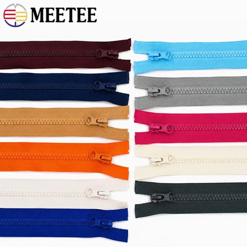 Set di 5 Pezzi Meetee 5 # Cerniere in Resina 40-120cm, Cerniere Apribili per Borse, Kit di Riparazione Cerniere per Tende e Valigie, Accessori per Cucito Fai-da-Te