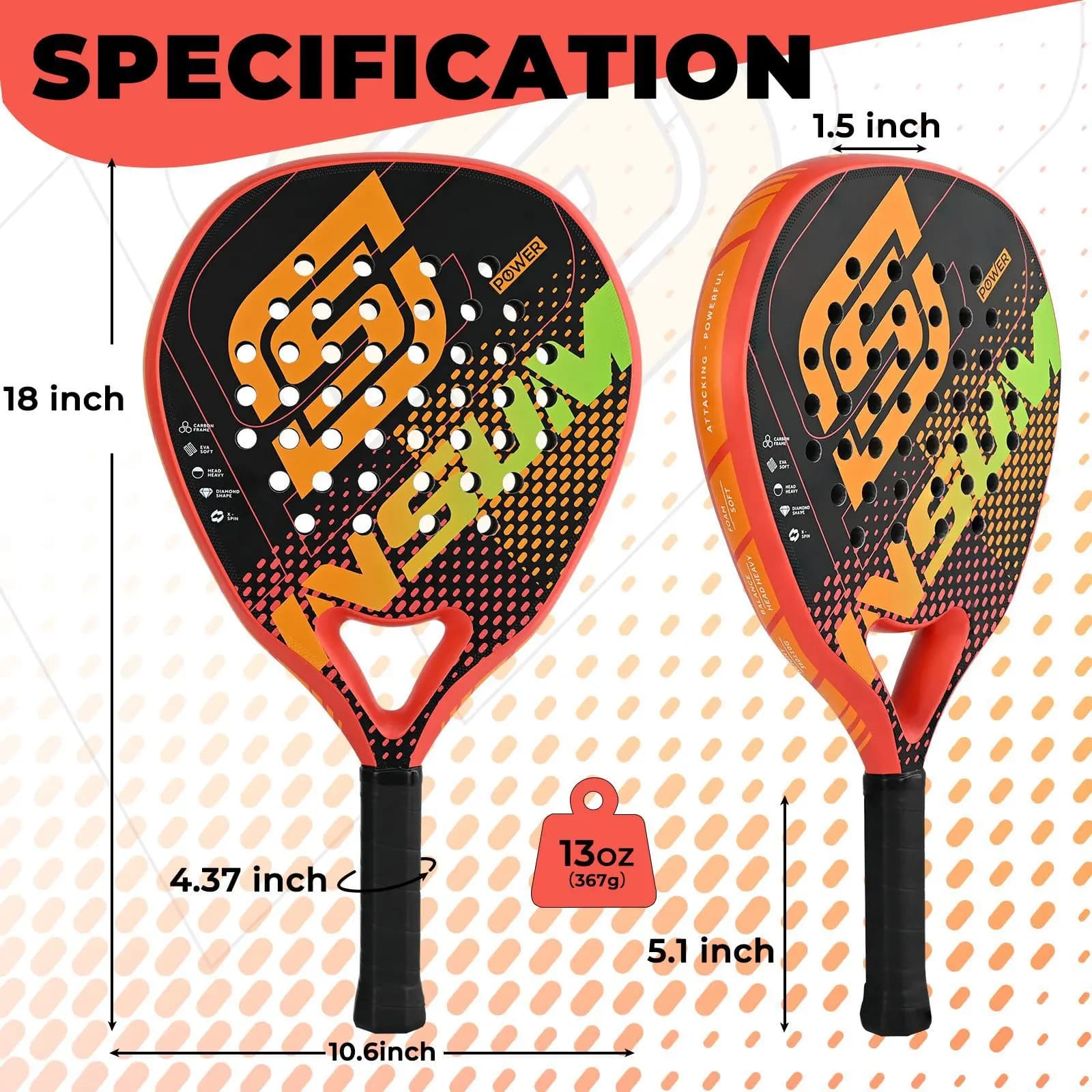 Cage plate tennis racket Carbon fiber professional training competition racket