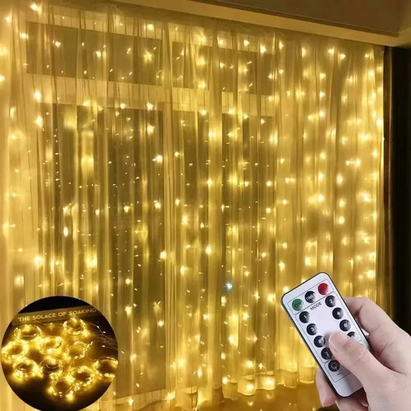 3M 300LED Curtain String Lights Christmas Decoration Holiday Fairy Garland Lamp Home Garden Wedding Party Curtain String Light