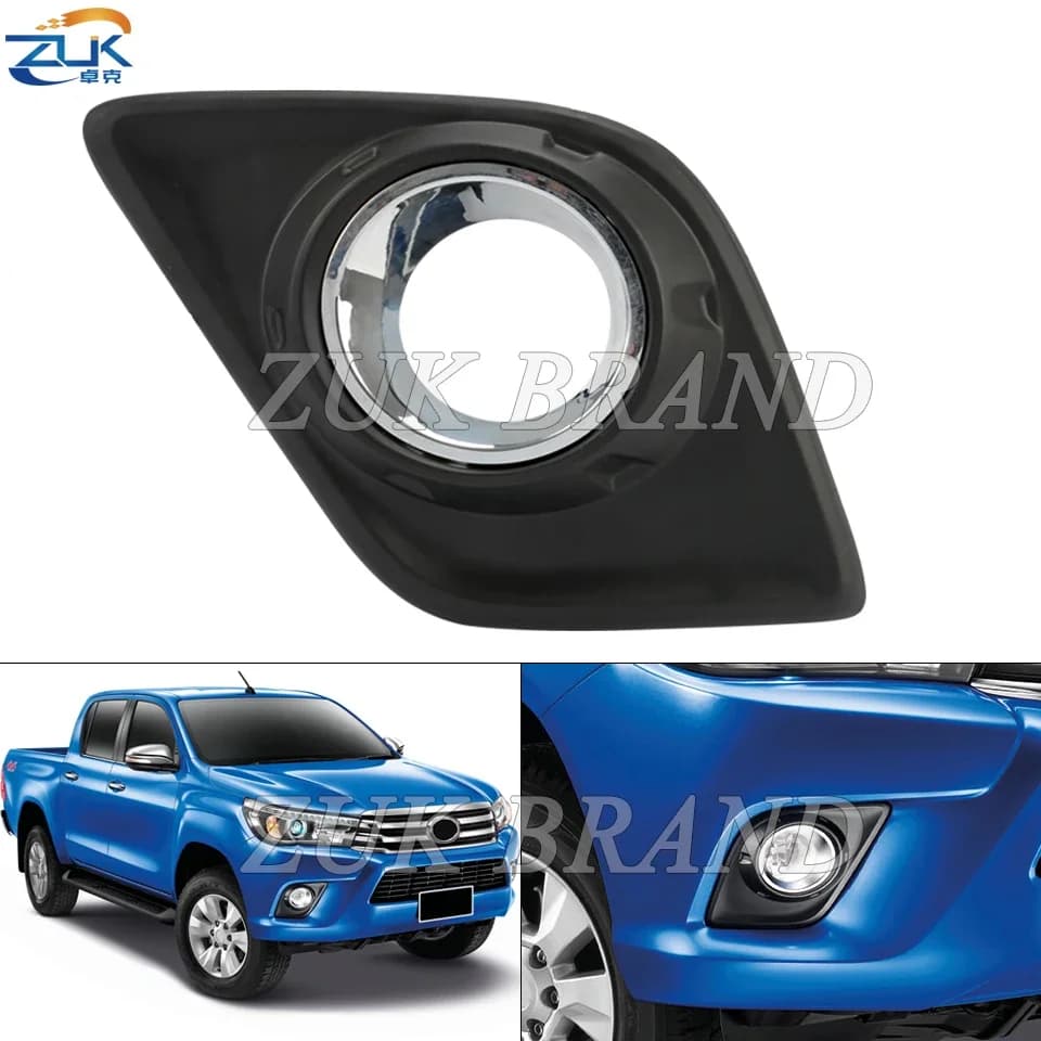 Car Front Bumper Fog Lamp Cover Anti-Fog Light Hood For Toyota Hilux Revo 2015 2016 2017 2018 2019 2019 Foglight Foglamp Garnish