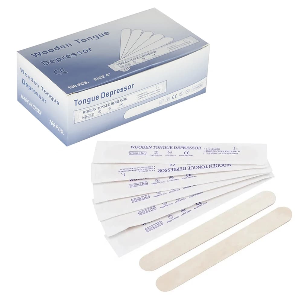 10/30/50/100PCS abbassalingua usa e getta bastone ceretta tatuaggio in legno confezione di carta individuale bastoncini per la depilazione forniture per tatuaggi