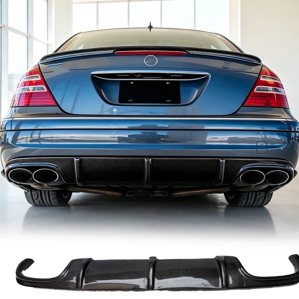 Suitable for Benz W211 E55E63 pure carbon fiber rear lip E-Class modified diffuser AMG rear bumper 2022-2009 model body kit