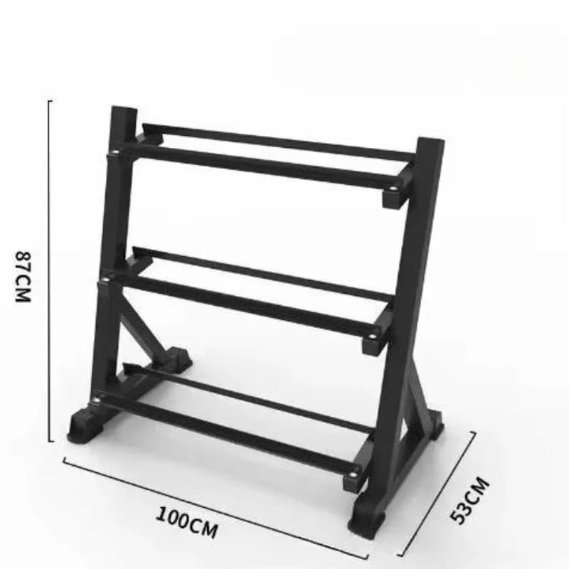 Porta Manubri a 3 Livelli, Supporto Multifunzionale per Kettlebell, Attrezzatura da Palestra, Struttura Stabile e Resistente per l'Organizzazione del Fitness