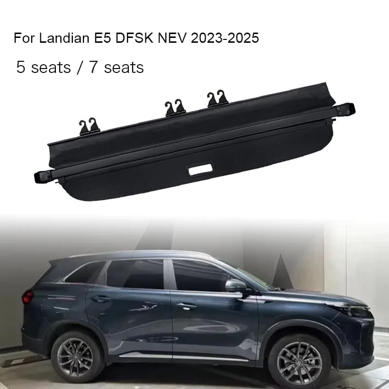 Trunk Curtain Cover Organizer For Landian E5 DFSK NEV 5/7 seats 2023-2025 Rear Rack Partition Shelter Shield Shade Cargo Storage