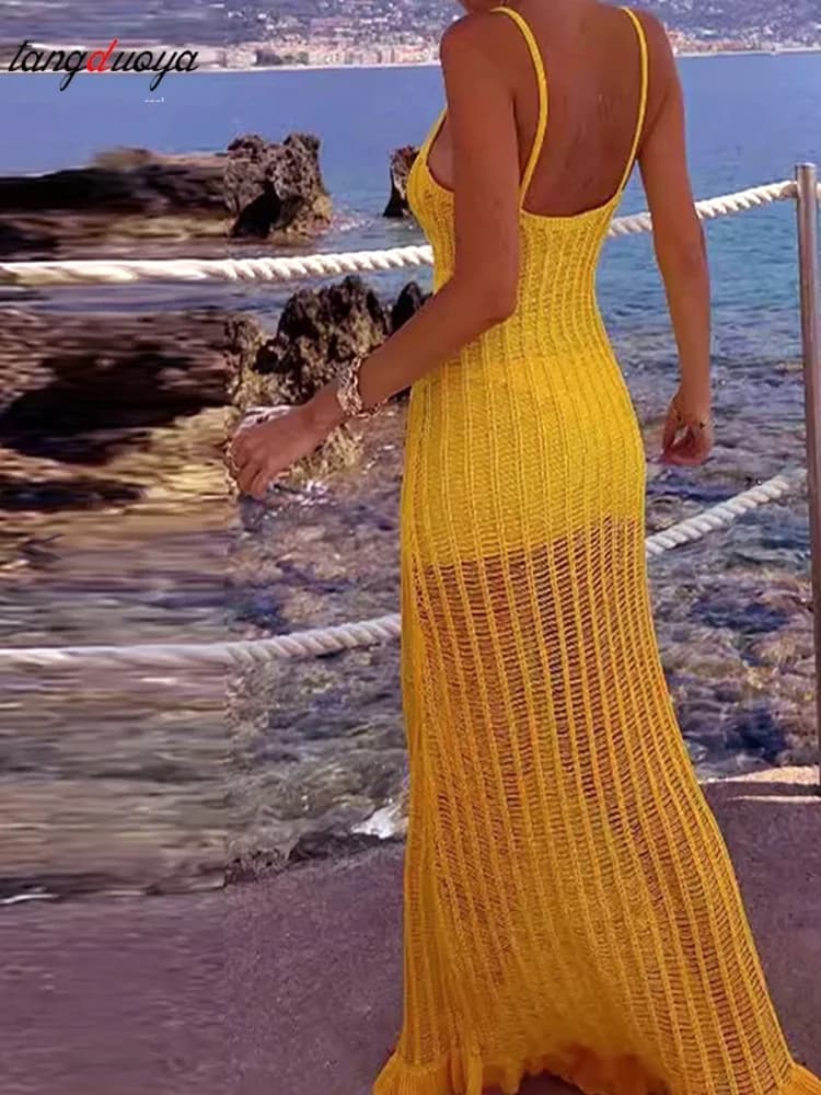 Copricostume sexy da donna per protezione solare, vestito da spiaggia in maglia, tunica, abito da mare, vestaglia