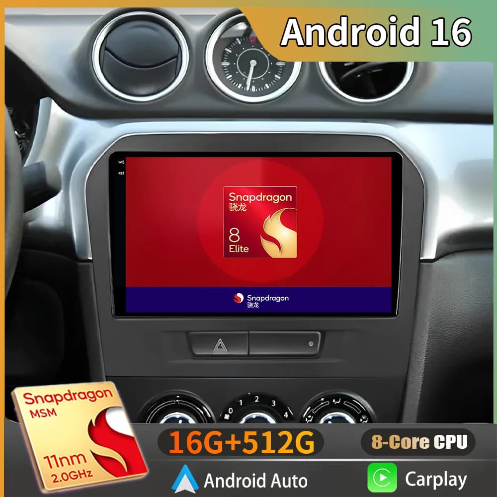 Android 16 For Suzuki Vitara 4 2014-2019 2K QLED Stereo Car Radio Multimedia Video Player GPS AI Voice CarPlay Head Unit