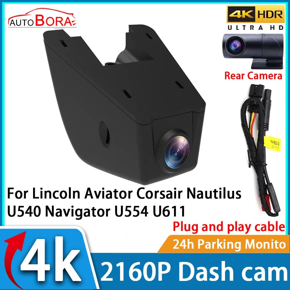 ZhuCamX Car Video Recorder Night Vision UHD 4K 2160P DVR Dash Cam for Lincoln Aviator Corsair Nautilus U540 Navigator U554 U611