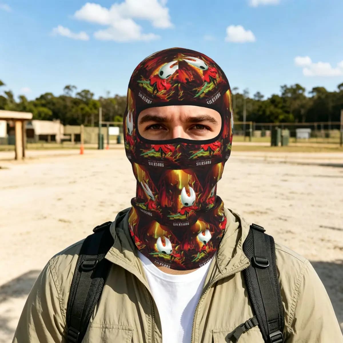 Hollow Knight Silksong Breathable Balaclava Full Face Mask Sun Protection Neck Gaiter For Motorcycle Cycling Fishing Outdoor