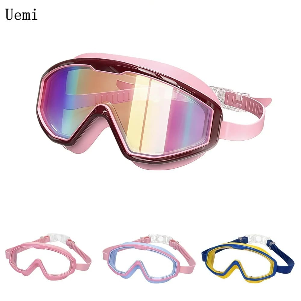 Kids Professional Swimming Goggles Anti-Fog UV380 Protection Silicone Frame Clear Vision for Boys & Girls Ages 3-15