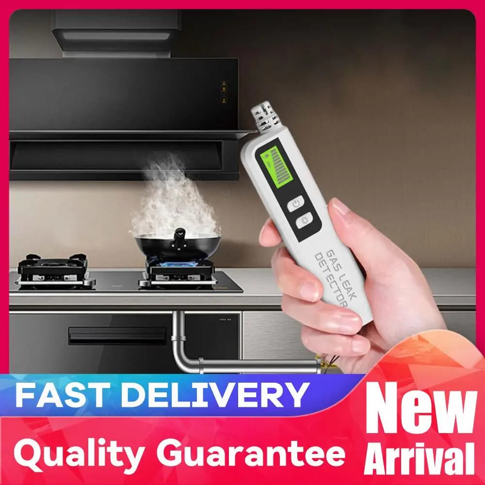 Natural Gas Detector with Audible & Visual Alarm Gas Leak Detector Combustible Gas Leak Tester for Home Kitchen RV