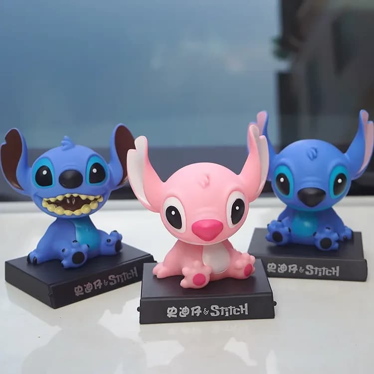 Nuovo Lilo & Stitch Anime Figure Auto Scuotendo La Testa Della Bambola Auto Interni Kawaii Da Tavolo Ornamento Bobble Testa Regali Per Bambini Giocattoli Per Bambini