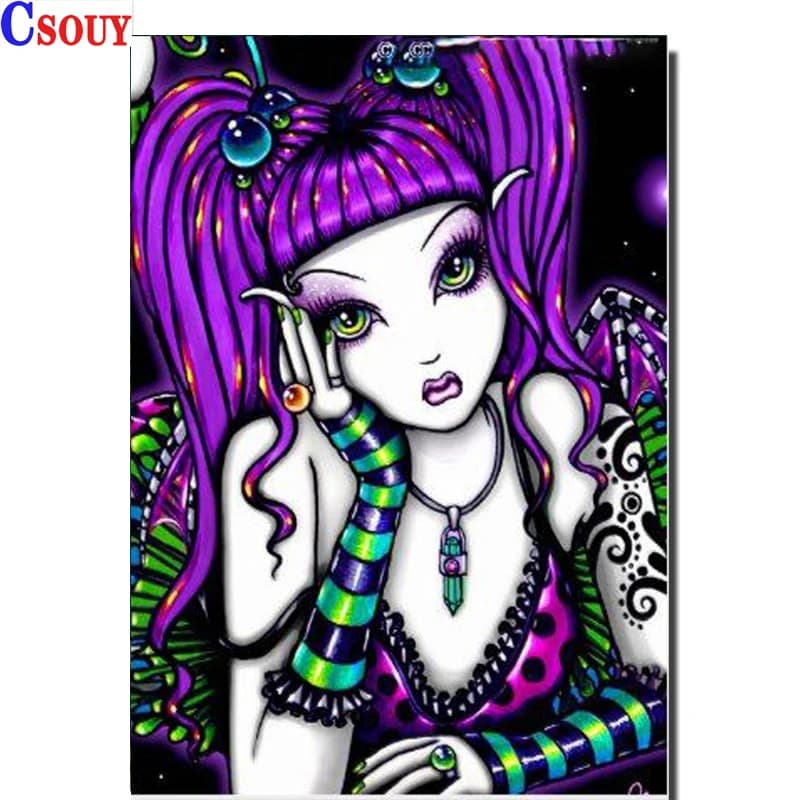 5D Full Square Crystal Diamond Painting, Cross Stitch, Beauty, Fairs Embroidery, Home Mosaic, Needlework, Rhinestones Kits, DIY