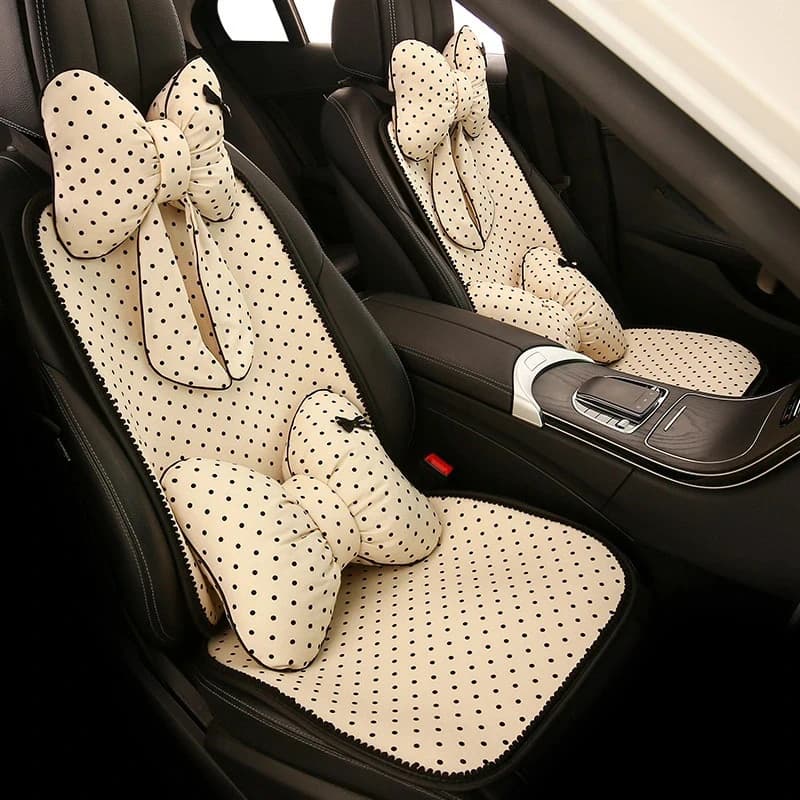 Bowknot Car Seat Covers Black Bowknot Sweet Simple Seat cushion Universal Automatic Seat cushion Interior accessories for women's car