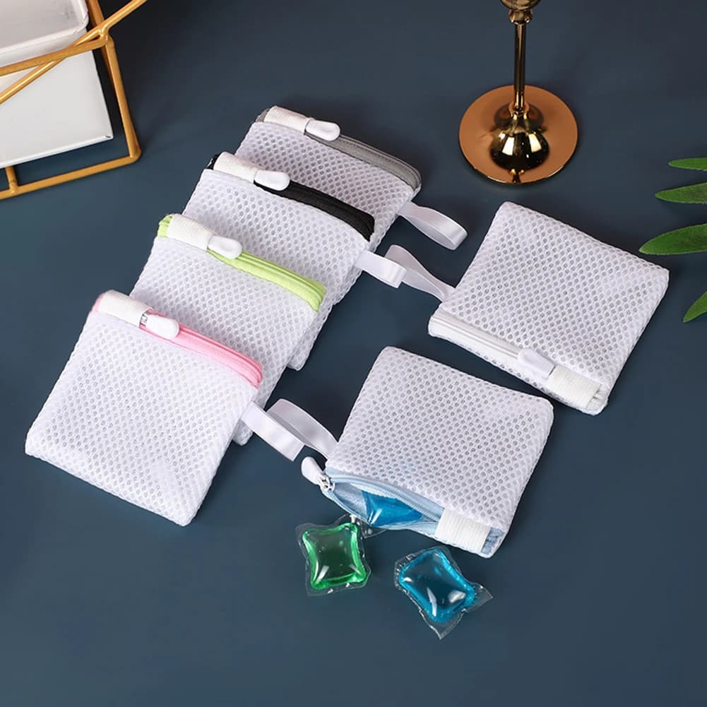Set di 4 Sacchetti per Conservazione Perle Detersivo, Sacchetti per Sapone, Sacchetti a Rete per la Cura dei Capi, Set di Sacchetti per Conservazione Capsule Detersivo