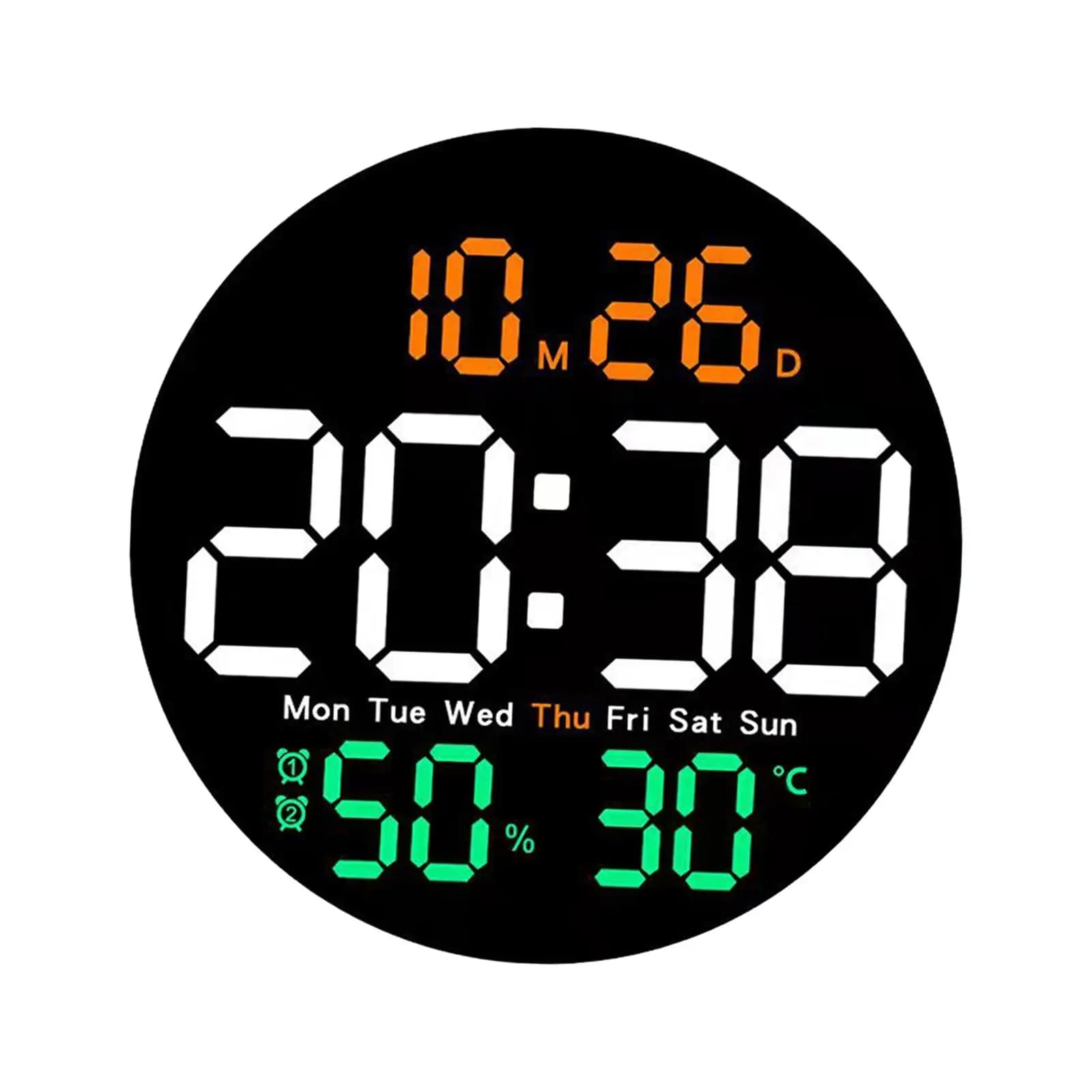 Digital Wall Clock with Alarm Clock, Thermometer, Silent Timer and Progressive Counter, Electronic Clock for Restaurants, Home & Studio
