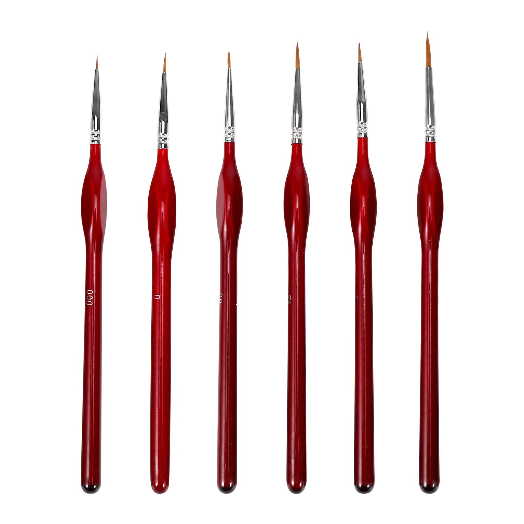 6-Piece Fine Paintbrushes - Detail Paint Brush Set - For Acrylic, Watercolor, Oil