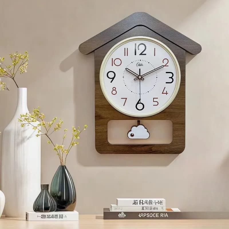 Wooden Silent Wall Clock Living Room Modern Pendulum Clocks Bedroom Wall Decoration Watch Interior Decoration Accessories