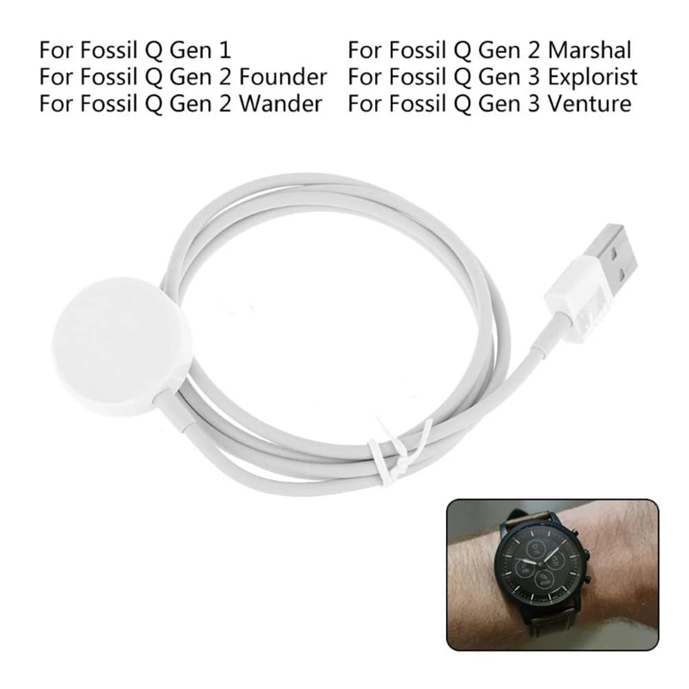 USB Smart Watch Magnetic Charger Short Circuit Protection Watch Charger Adapter Replacement Accessories for Fossil Gen 1/2/3