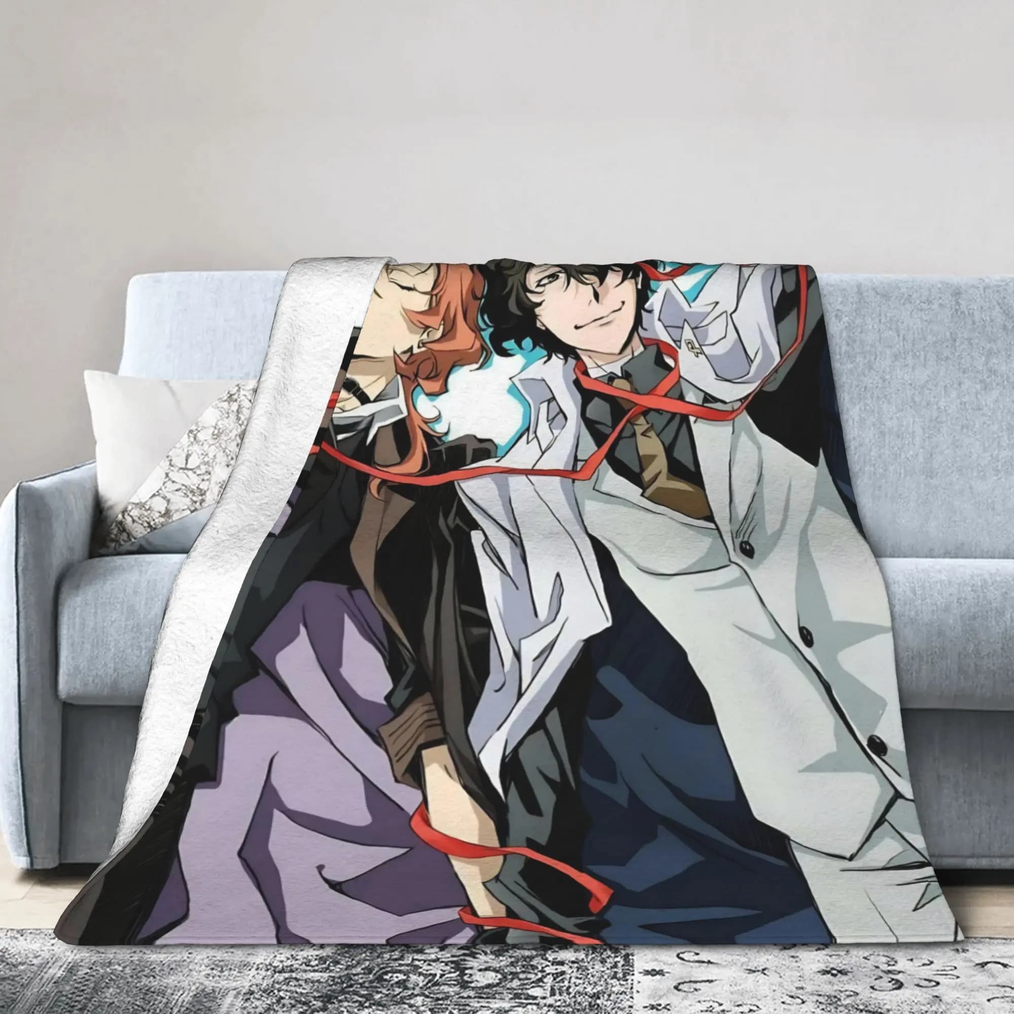 Dazai Bungo Stray Dogs Blanket Super Soft Print Plush Bedding Throws For Kids Adult Couch Bed Flannel Bedspread Bed Cover