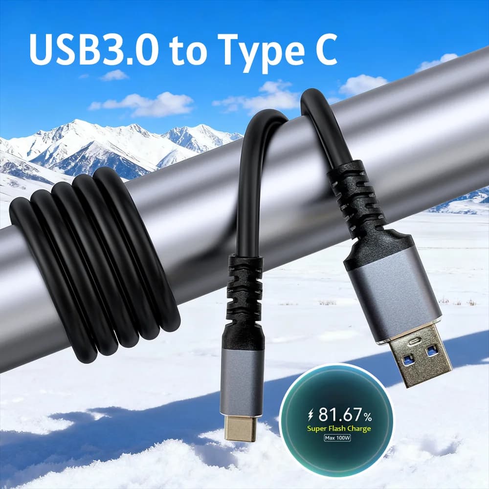 Cavo da USB 3.0 a tipo C per Samsung Xiaomi Huawei iPhone17 OnePlus Telefoni Laptop di tipo C Cavo di trasferimento dati a ricarica rapida da 5 Gbps