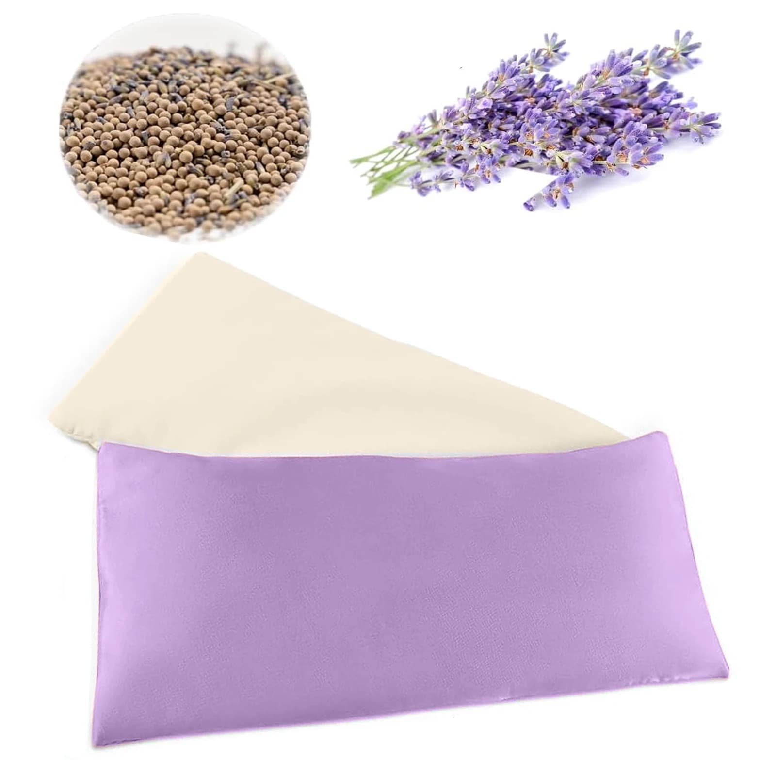 Lavender Eye Cushion for Yoga, Relax and Sleep, Heatable Mask for Dry Eyes, Hot and Cold Pack with Aromatherapy