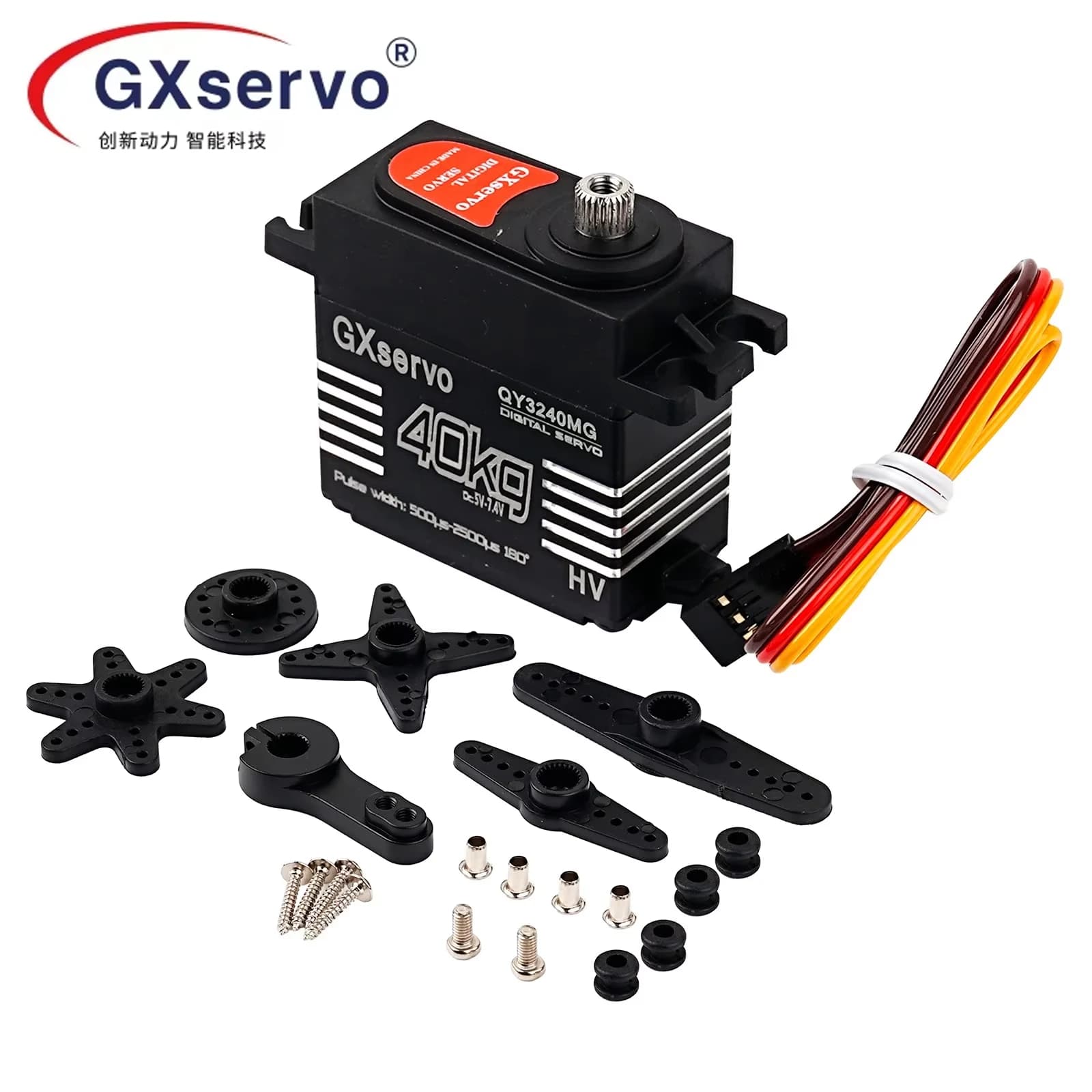 Servo RC da 40kg IP65 Impermeabile, Servo Digitale 180/270 Gradi per Auto RC 1:8 1:10 TRX6 Scx10, Robot