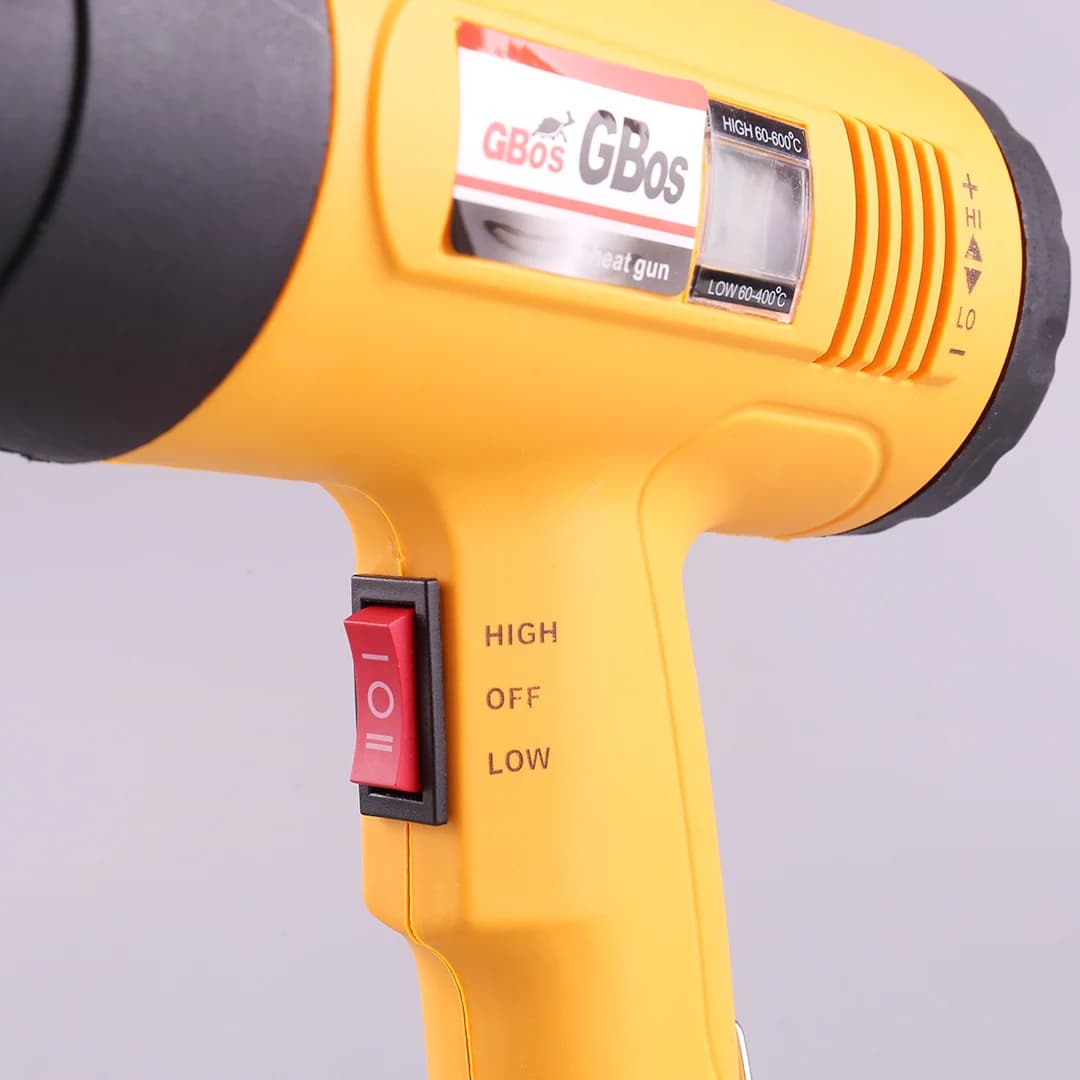 Pistola ad aria calda da 1600 W con controllo della temperatura con display digitale per rivestimento di pellicole per auto e tubo termorestringente modello di aereo