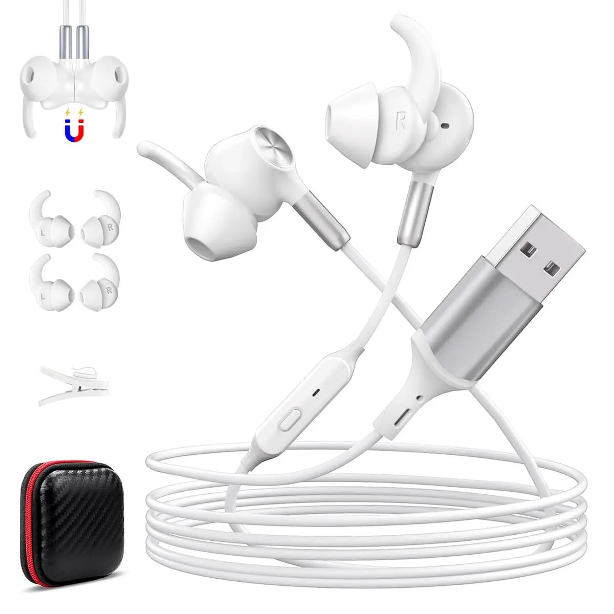 USB A headphones for PC Desktop gaming headphones with noise cancelling Headphones with silent audio control for laptop PS 4/5