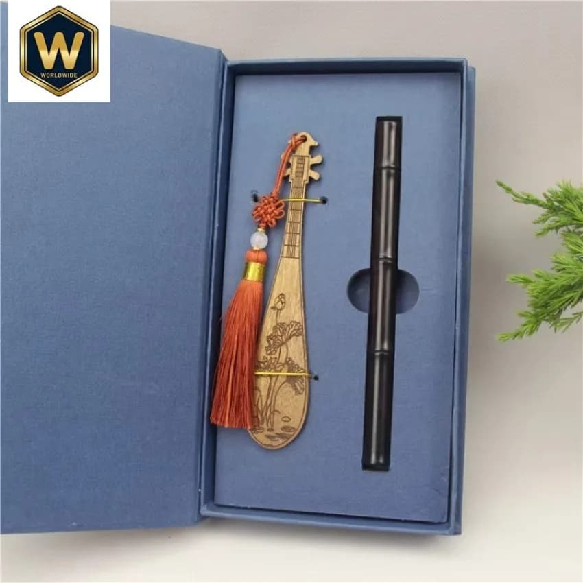 Blaoye Ebony Bamboo Fountain Pen F 0.5MM Nib - Smooth Writing Wooden Calligraphy Art Pen, Office Stationery Gift Pen