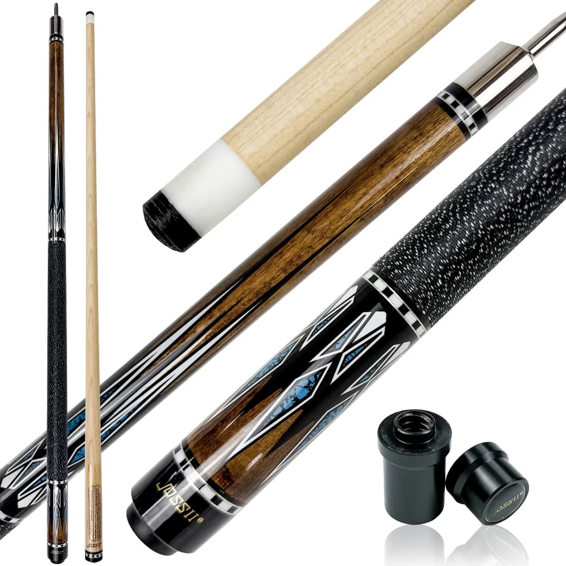 JOSS II 2-Pieces Pool Cue Stick - 58" Canadian Maple Professional Billiard Pool Cues Sticks with 12.75mm Low Deflection Shaft