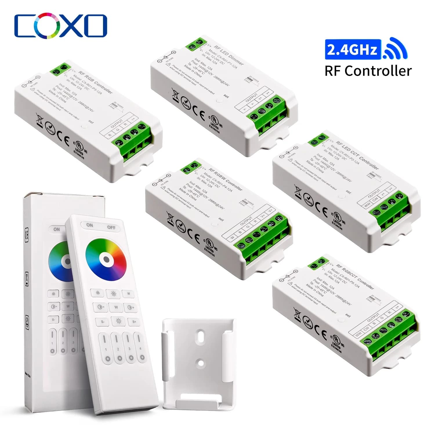Controller LED 2.4GHz RF remoto DIM CCT RGB RGBW Controller luci di striscia LED 12V-24V Dimmer wireless COB 2835 5050 Illuminazione a LED